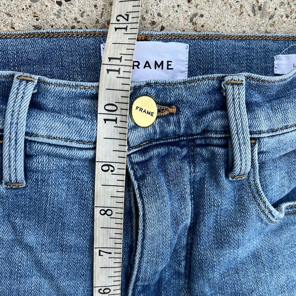 FRAME Le Sylvie High Waist Raw Hem Crop Jeans Overturn Wash Waist 27 - Picture 7 of 12